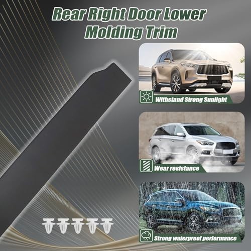 1PC Rear Right Door Lower Molding Trim 82876-9NB0A 828769NB0A Compatible with