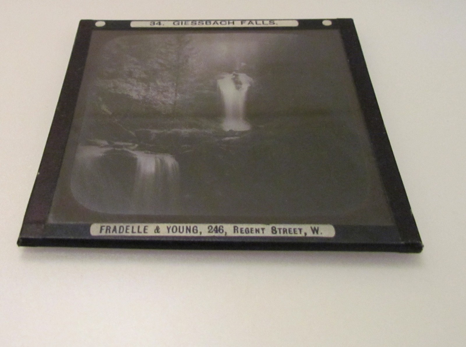 Glass Magic Lantern Slide GIESSBACH FALLS C1890 SWITZERLAND L88
