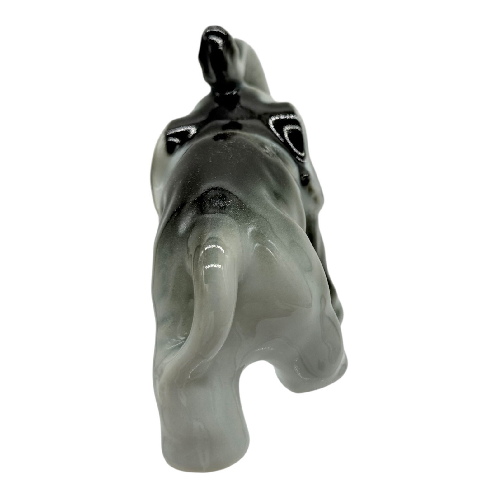 Elephant Figurine Trunk Up Gray Pink Ears Vintage Decor Vintage Collectible