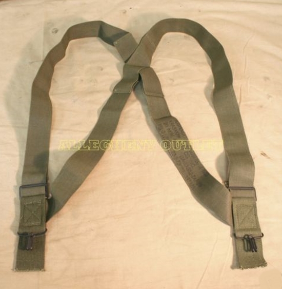 M1950 Trouser Pant Suspenders Elastic OD Green US Military Surplus EXC
