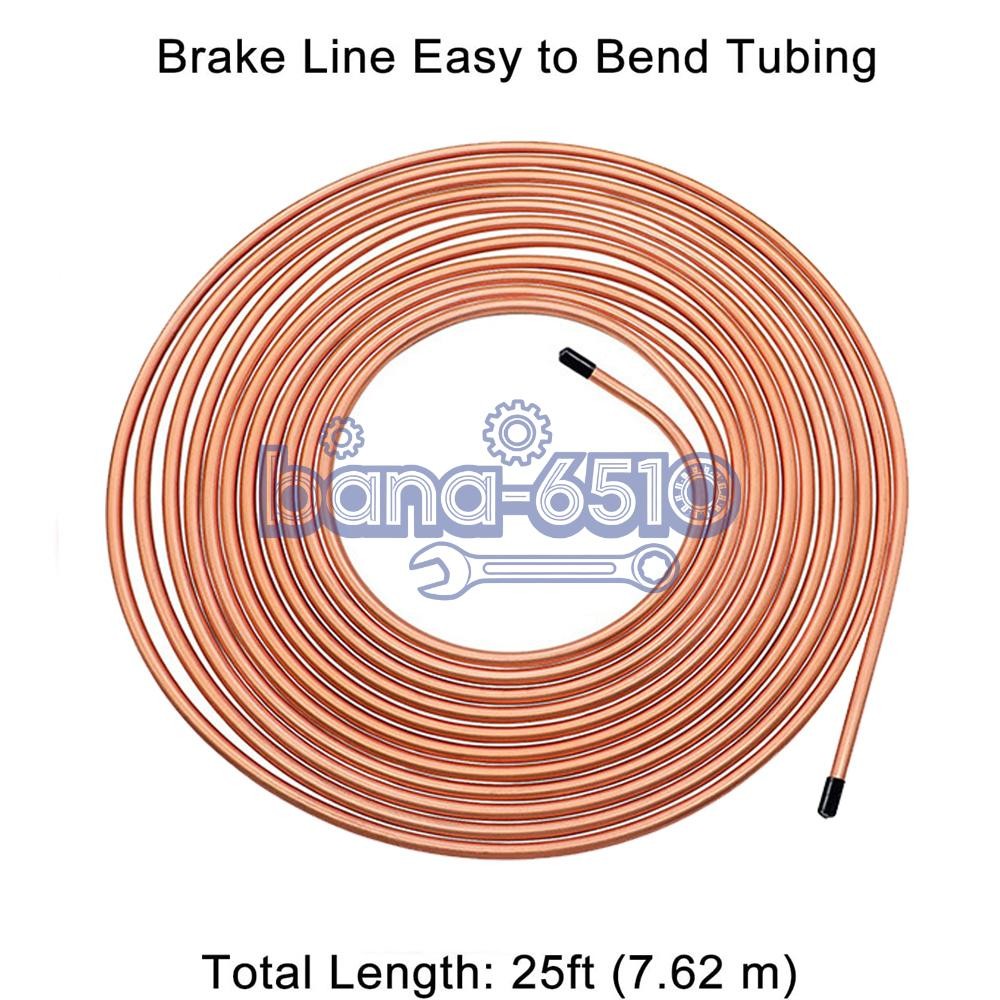 Copper Nickel Brake Line Tubing Kit 3/16 OD 25 Ft Coil Roll all Size Fittings US