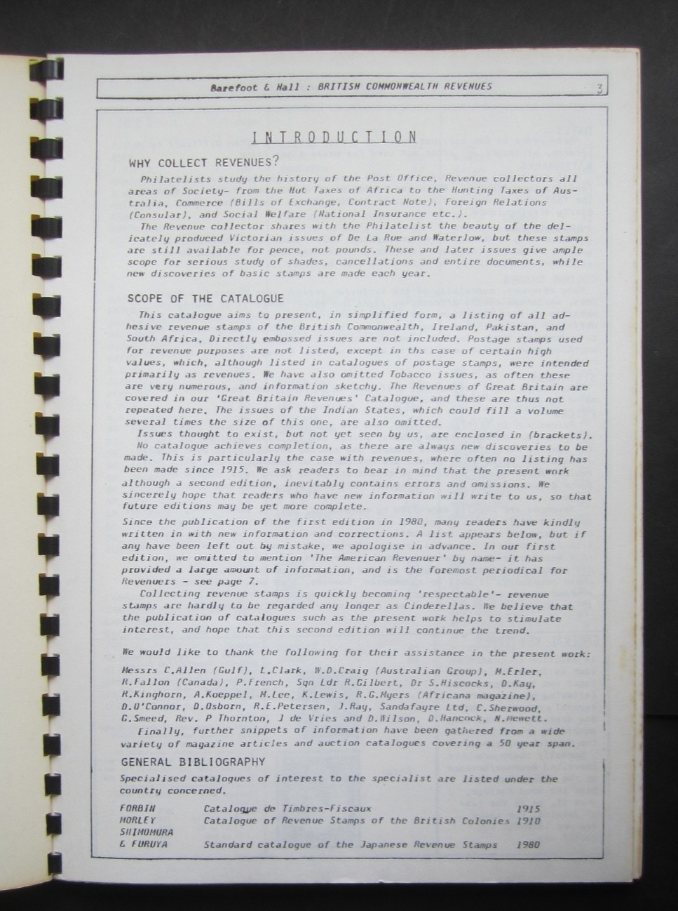 J. Barefoot Ltd - British Commonwealth Revenues, Stamp Catalogue 1984.