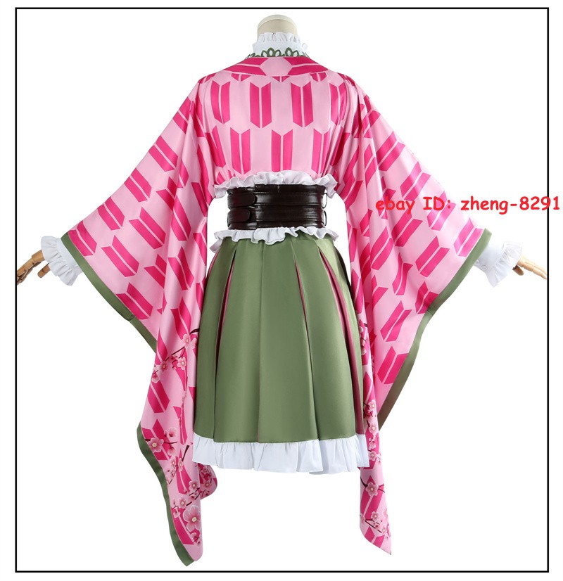 Demon Slayer: Kimetsu no Yaiba Kanroji Mitsuri Halloween Costume Party Dress Set