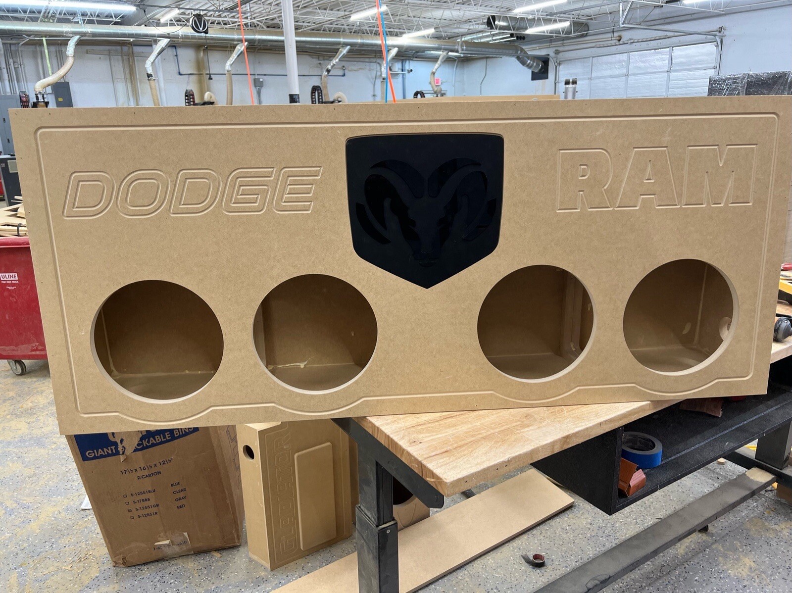 Subwoofer Enclosure Box Dodge Ram Mega Cab 06-22 Ported Fits: 2x12"