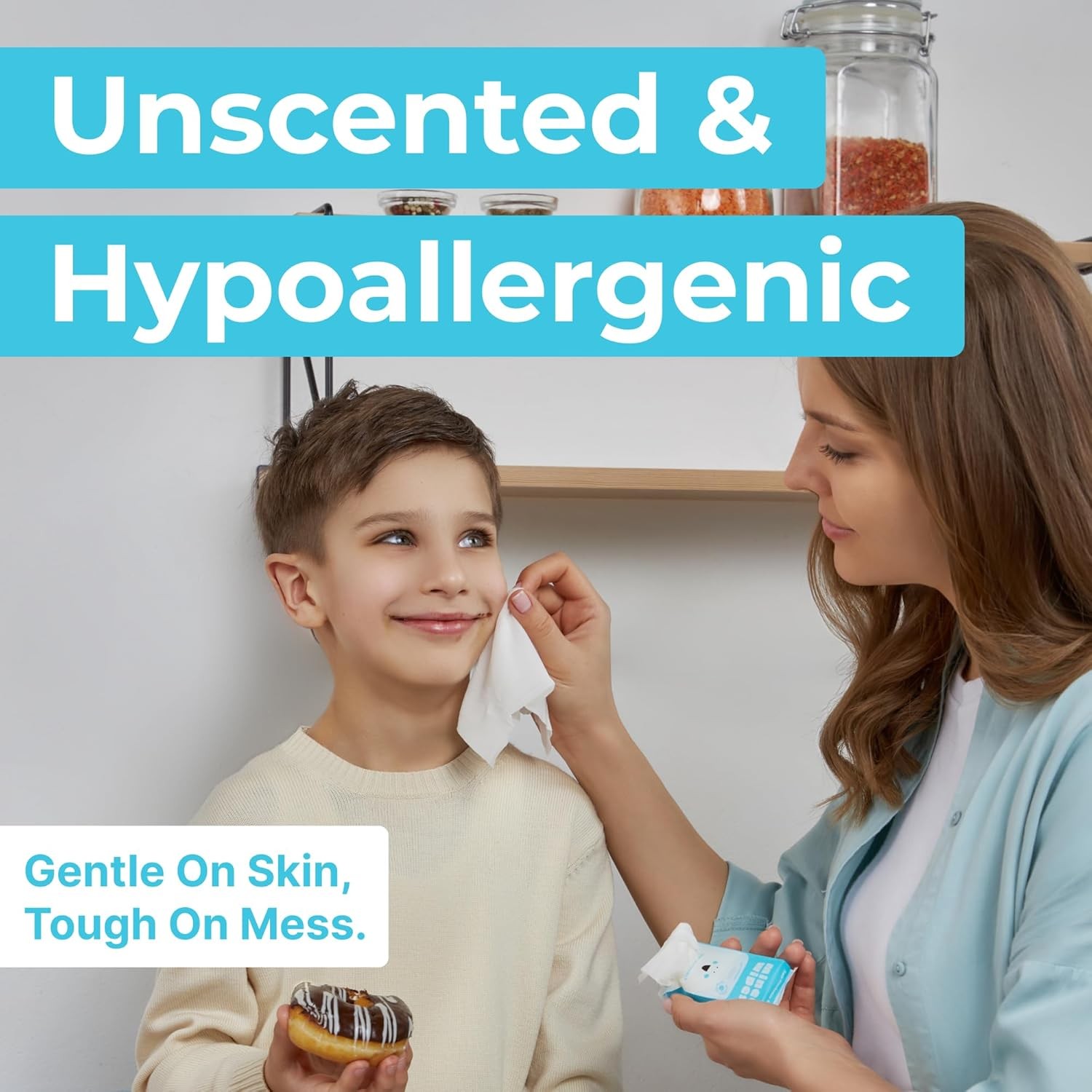 Hypoallergenic Travel Wipes - Safe & Flushable for All Ages - 48 Count