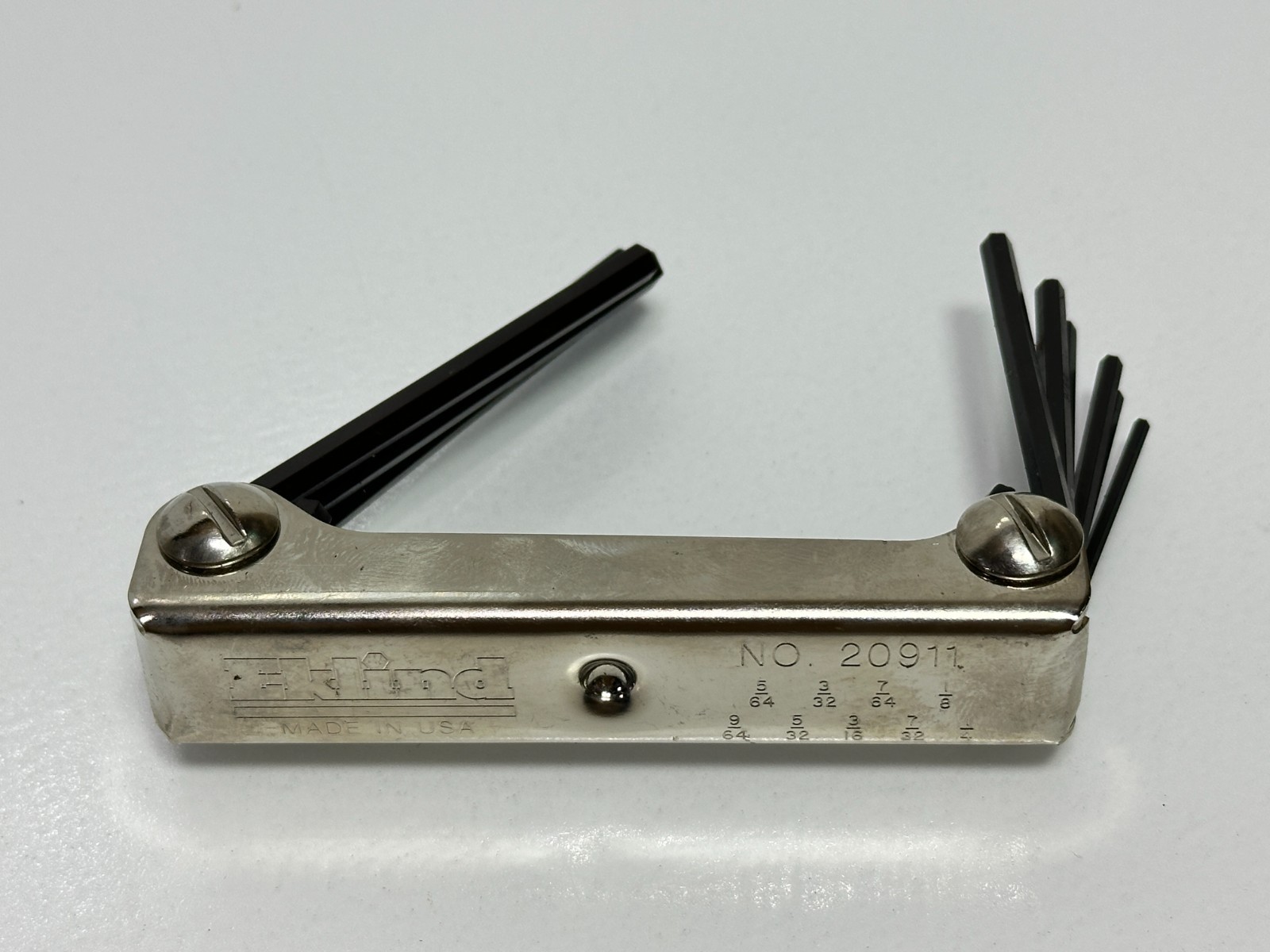 NEW Eklind Tools USA 20911 Hex Allen Fold-up Tool Set, SAE  5/64" to 1/4"