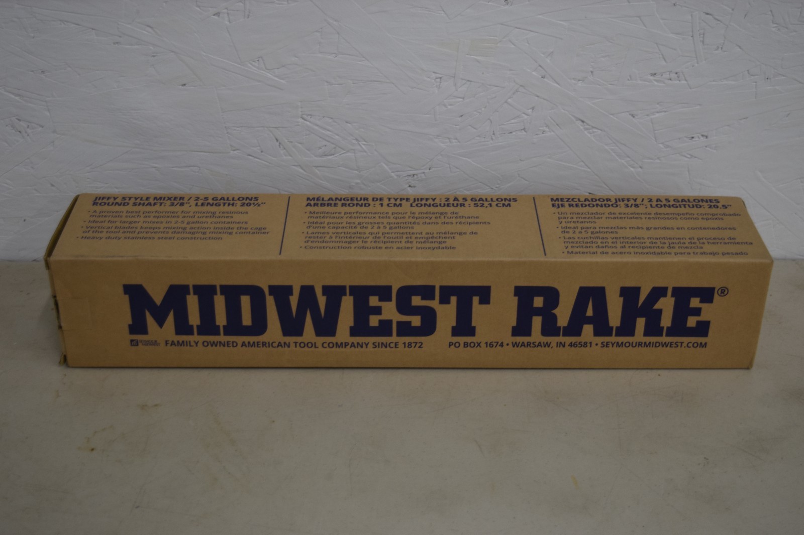 Midwest Rake Jiffy Style Mixer 2-5 Gallon 3/8" Shaft 20.5" Length 47434