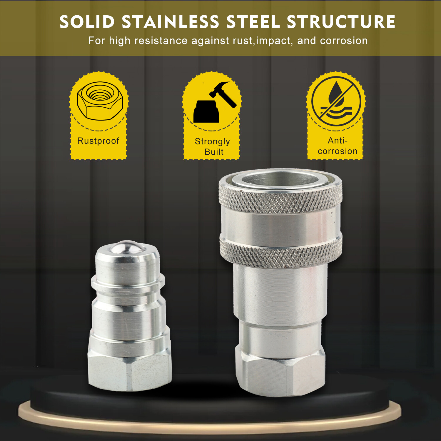 1/2" Ag Hydraulic Quick Connect Couplers Couplings, Ball Pioneer Style 2 Sets