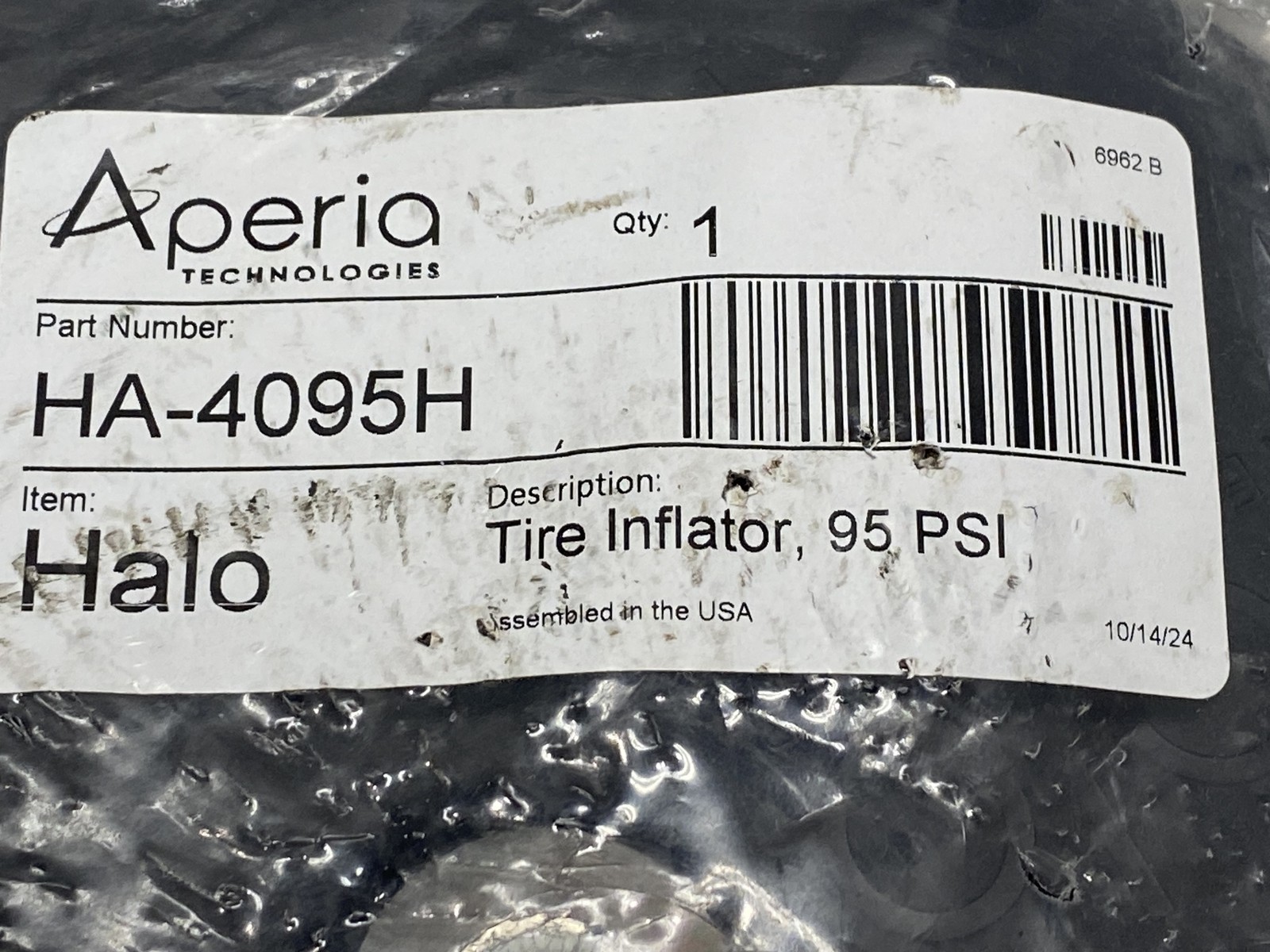 Aperia Halo 95 PSI TPMS Tire Inflator Monitoring System HA-4095H