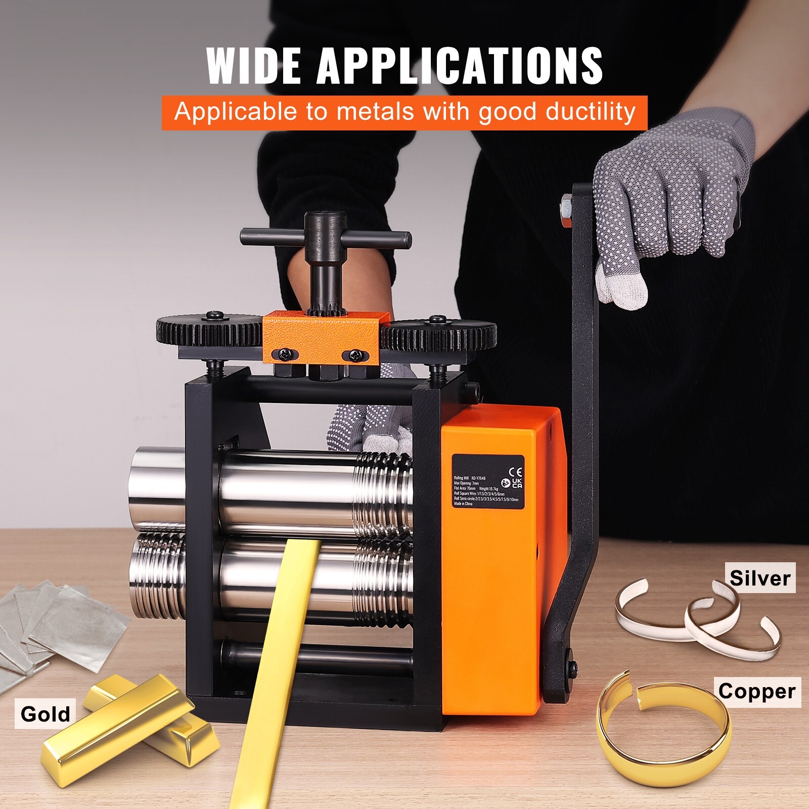 Rolling Mill 3"/76 mm Jewelry Rolling Mill Machine 1: 2 Gear Ratio 3-in-1