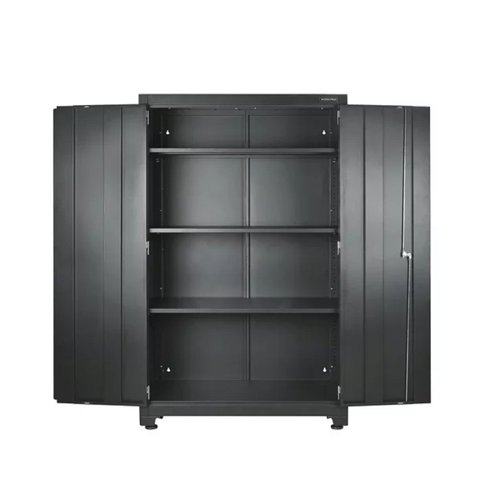WORKPRO 42252 48-inch Heavy-Duty Garage Storage Cabinet, 3 Shelves, Black