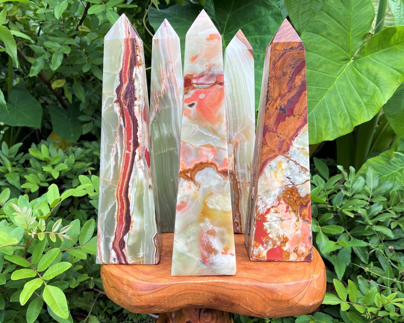 JUMBO 12" Green Onyx Obelisk (4-Sided Crystal Tower, Green Onyx Tower)