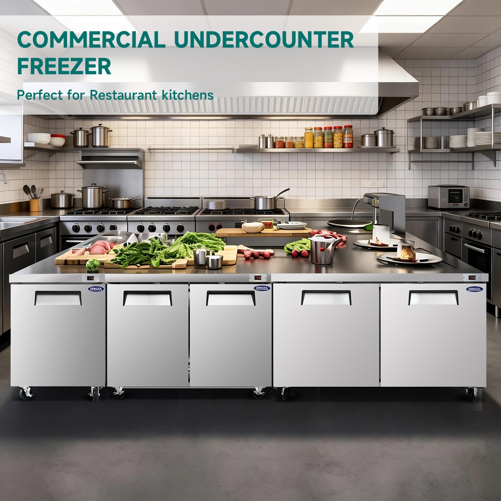 29" W Commercial Undercounter Refrigerator, ETL Listed, Worktop Design