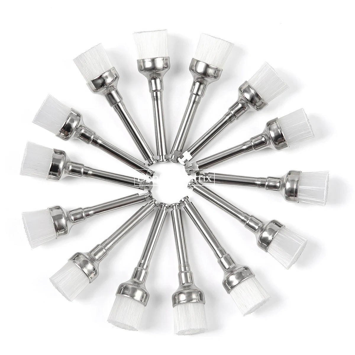 100 Pcs Dental White Nylon Brushes Latch Flat Polishing Polisher Prophy Brush