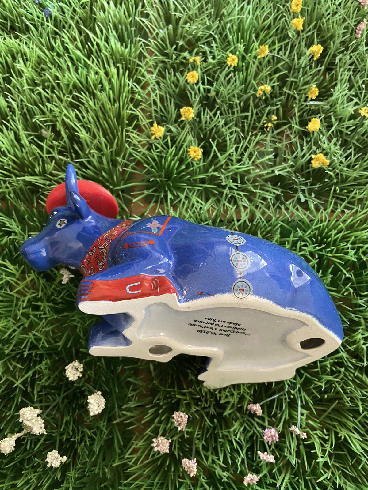 Cow Parade Even Cowgirls Get The Blues 2001 Complete w/ Box & Tag Item #9180