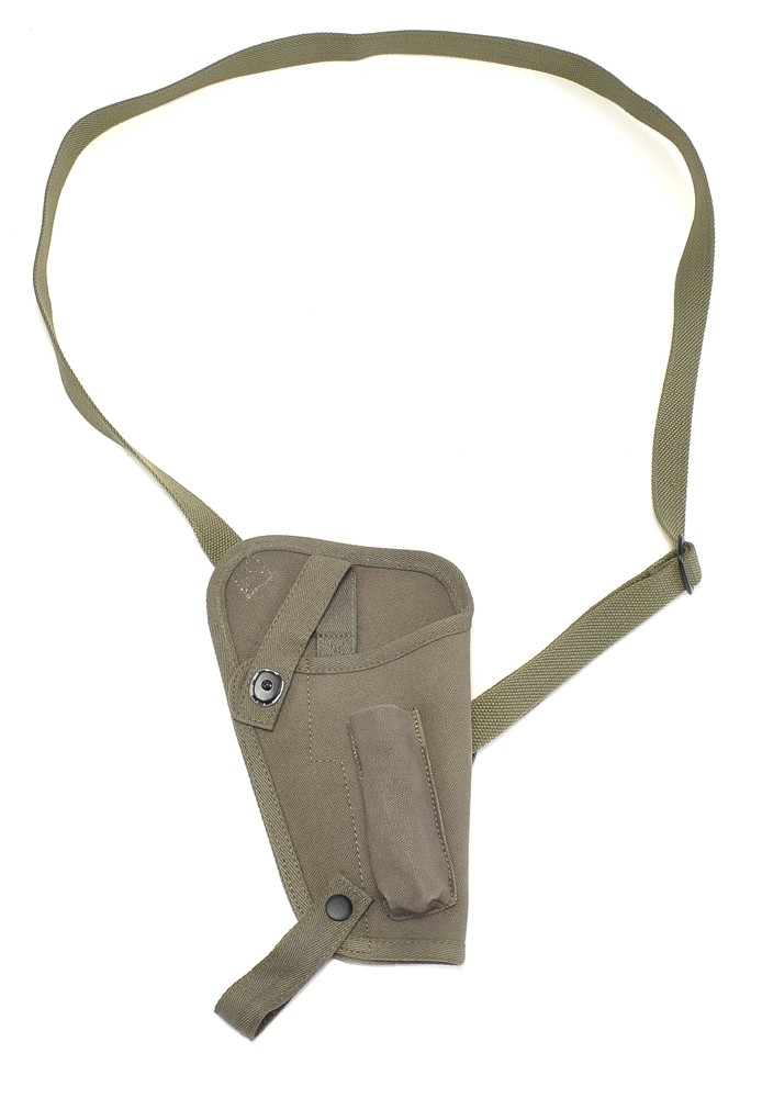 US WW2 M3 OD Canvas Colt 1911 .45 Tanker Shoulder Holster with Magazine Pouch
