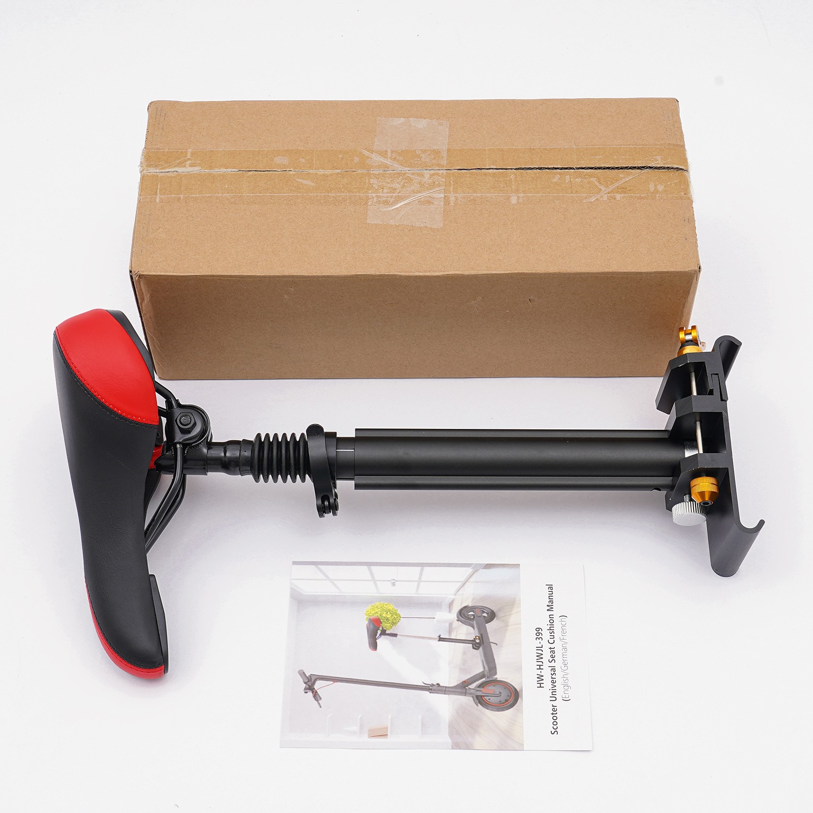 Height Adjustable Seat Cushion Universal Aluminum Alloy Rod + Saddle For Scooter