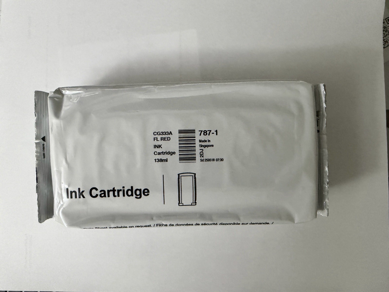 Genuine Pitney Bowes 787-1 Fluorescent Red Ink Cartridge 138ml CG333A 2025 Dated