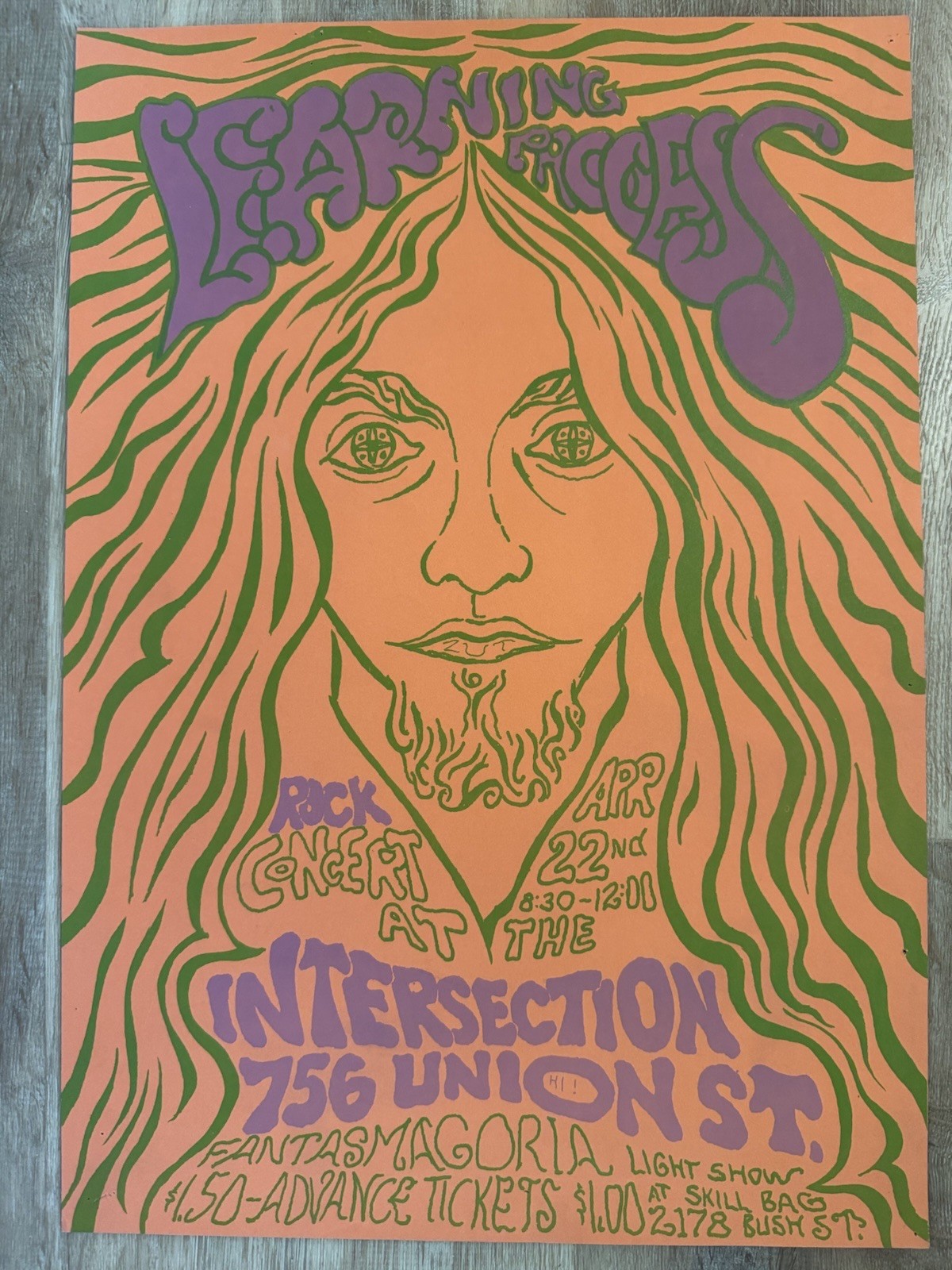 Learning Process at Intersection San Francisco Psychedelic Poster 1960s
