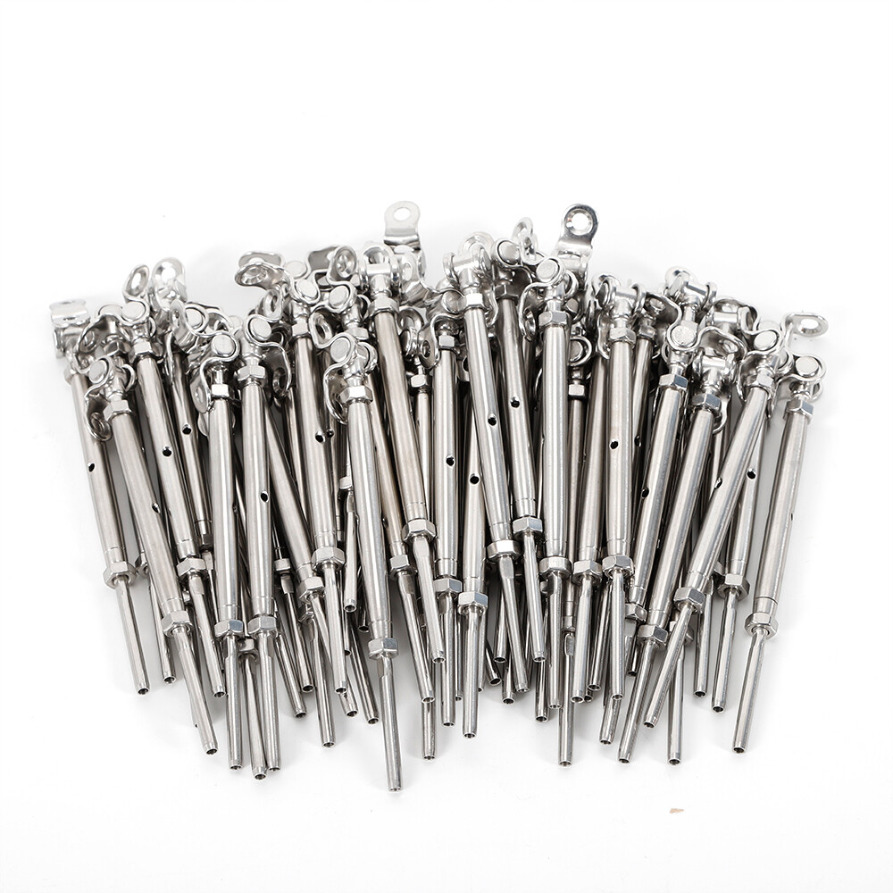50 Pack T316 Stainless Steel Tensioner Set for 1/8" Cable Railing w/ Deck Toggle