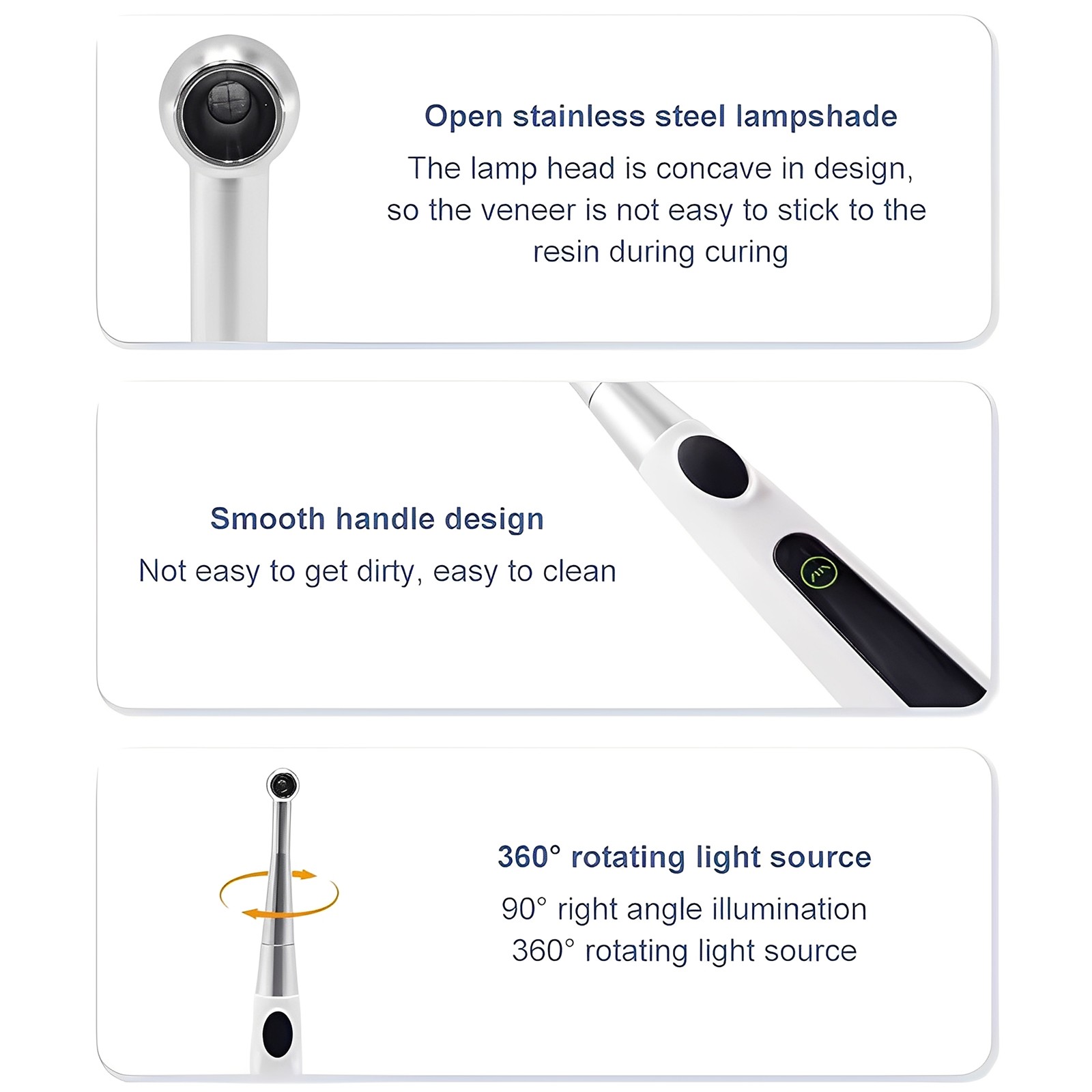 Dental Wireless LED Curing Light 1 Second Cure Lamp Metal Head AI