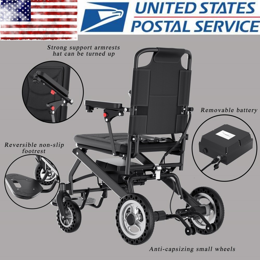 Foldable Electric Powered Mobility Wheelchair Lightweight Motorized Wheel Chair