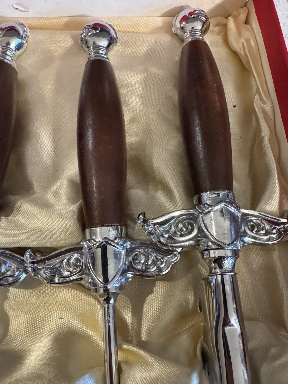 Vntg PAC Knight Bar Set – Sword Handle Bar Tools + Jigger – Original Box