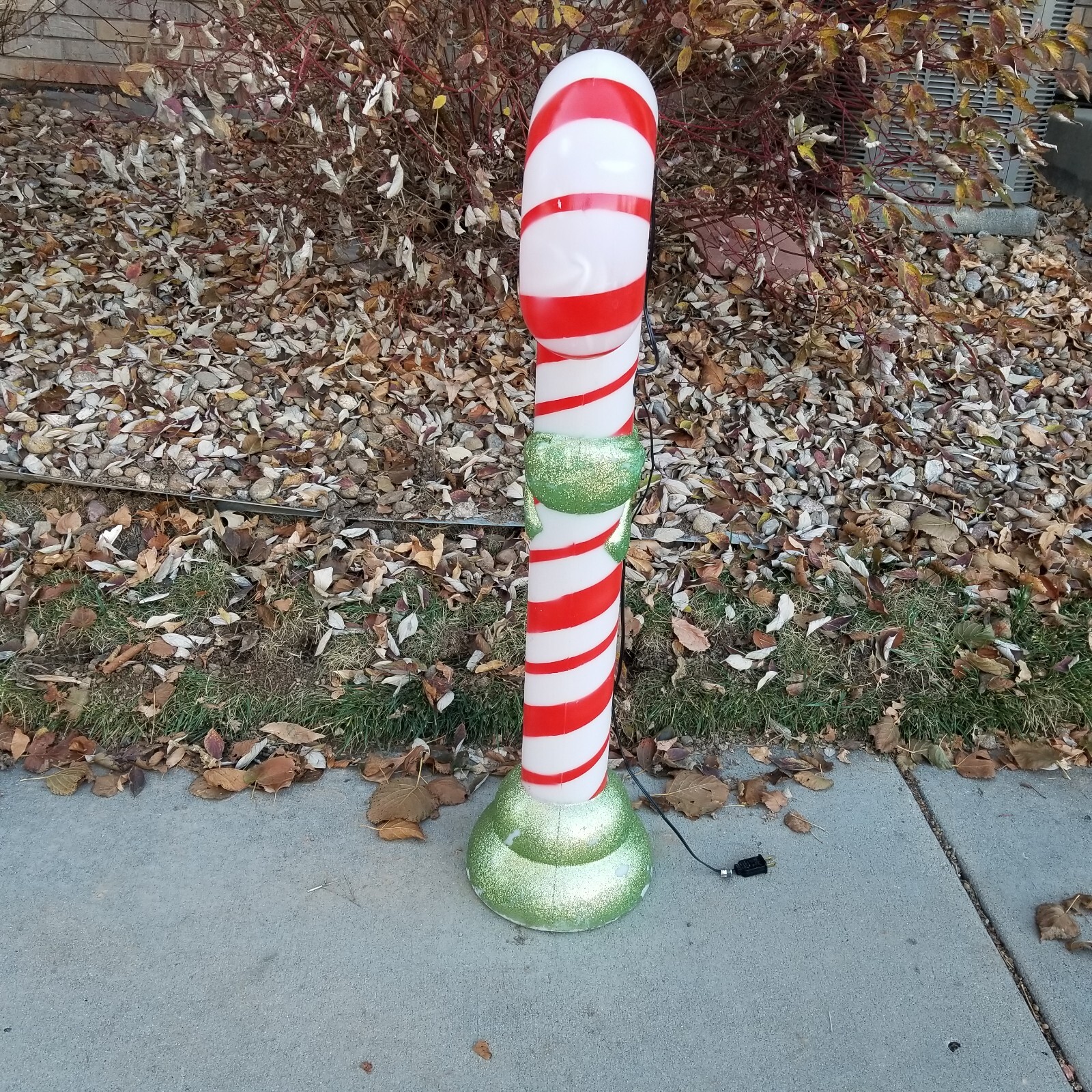42" Light Up Lighted Gemmy candy cane blow mold Christmas decor Vtg Peppermint