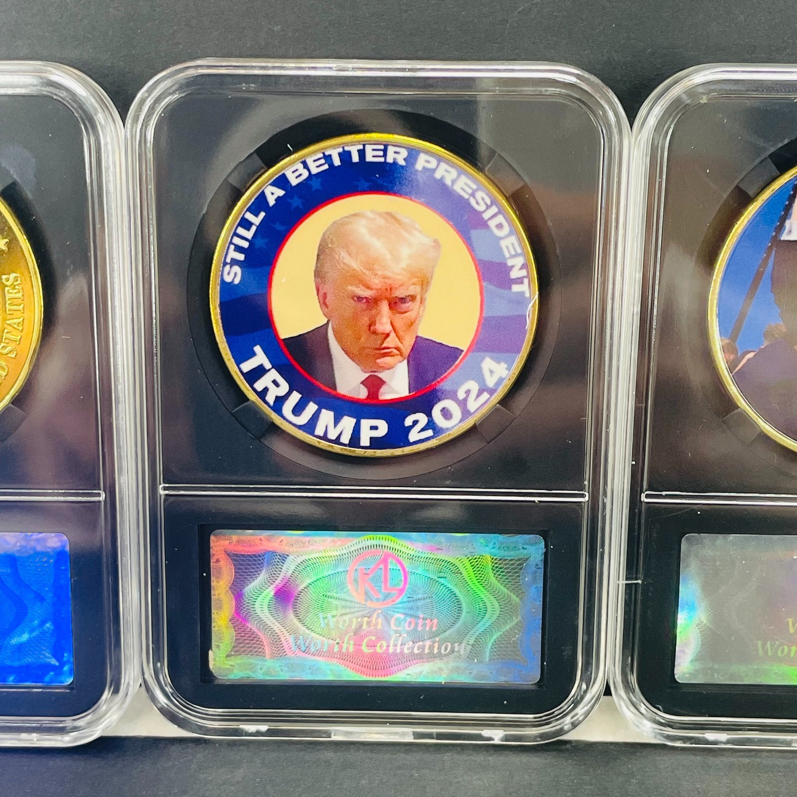 2024 Donald Trump President Gold Commemorative Challenge Coin (3 Pcs Set) MAGA
