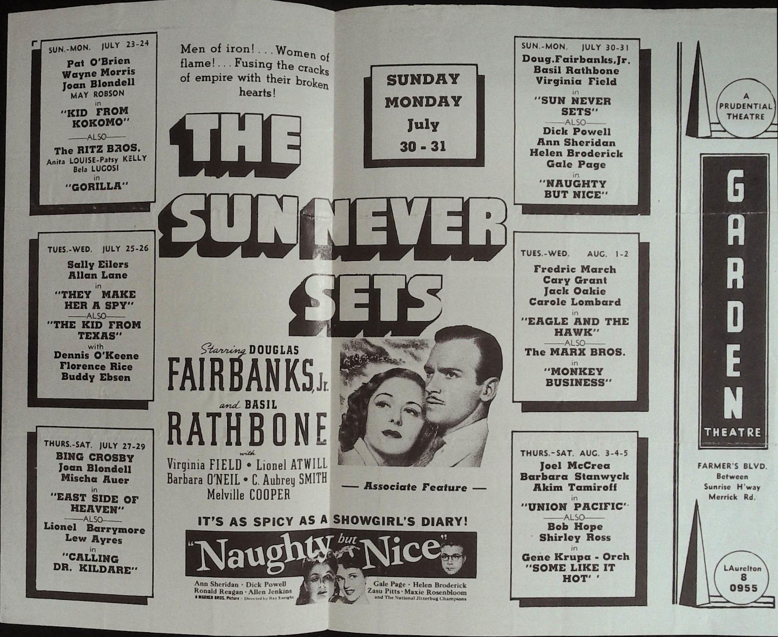 Union Pacific Local Theater Herald 1939 Barbara Stanwyck, Joel McCrea!