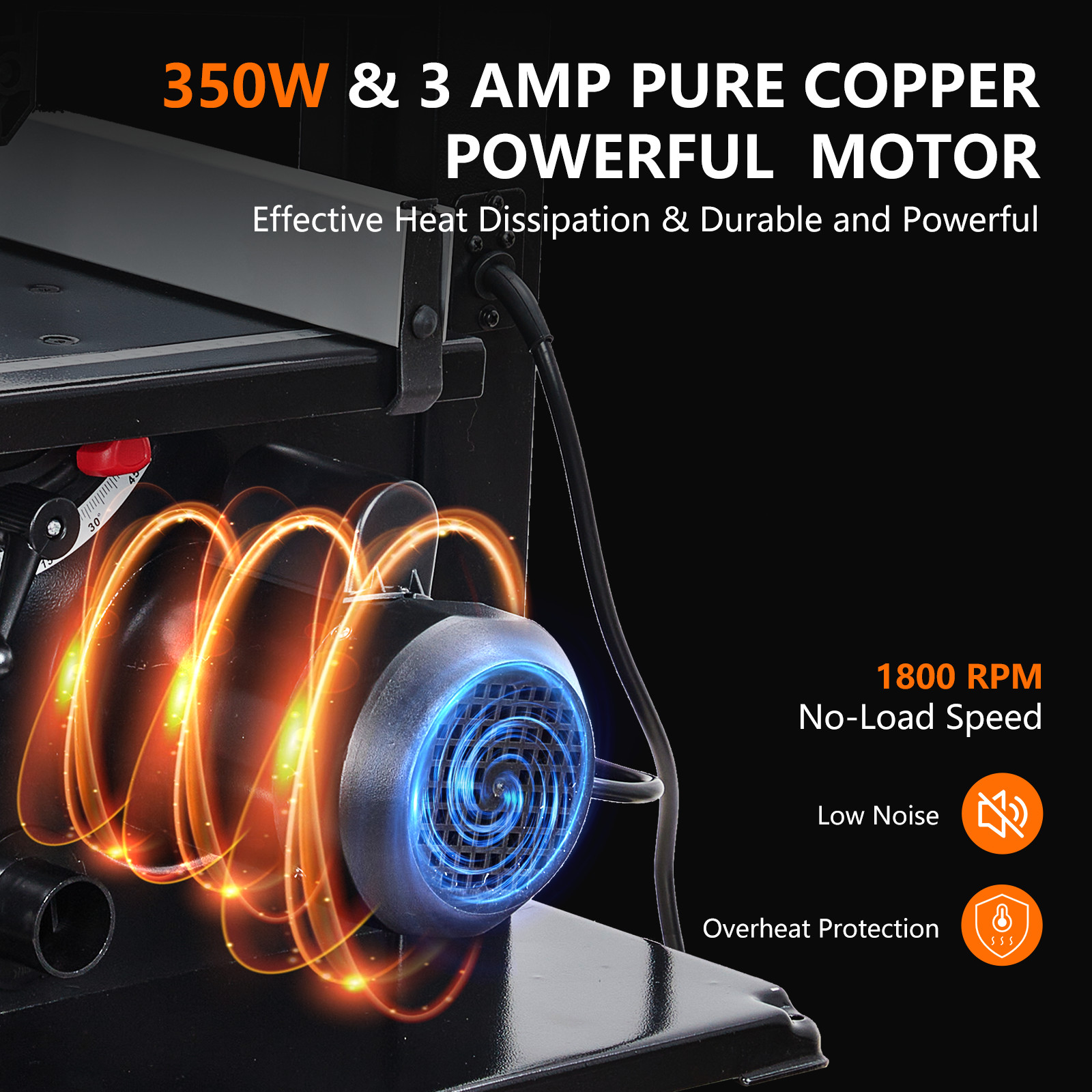 1800 FPM Benchtop Band Saw | Removable Safety Key, 0-45° Tilting Range