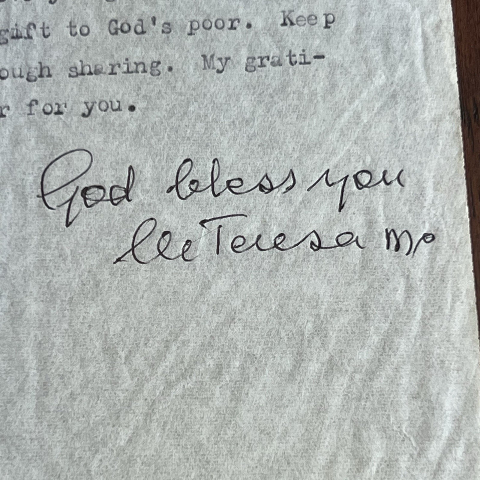 MOTHER TERESA Autograph “Joy of Loving” SIGNED Letter * Catholic SAINT * PSA