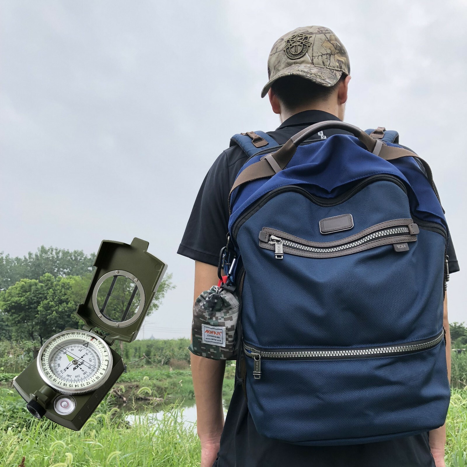 AOFAR Military Compass AF-4580 Lensatic Sighting for Camping Hiking Waterproof