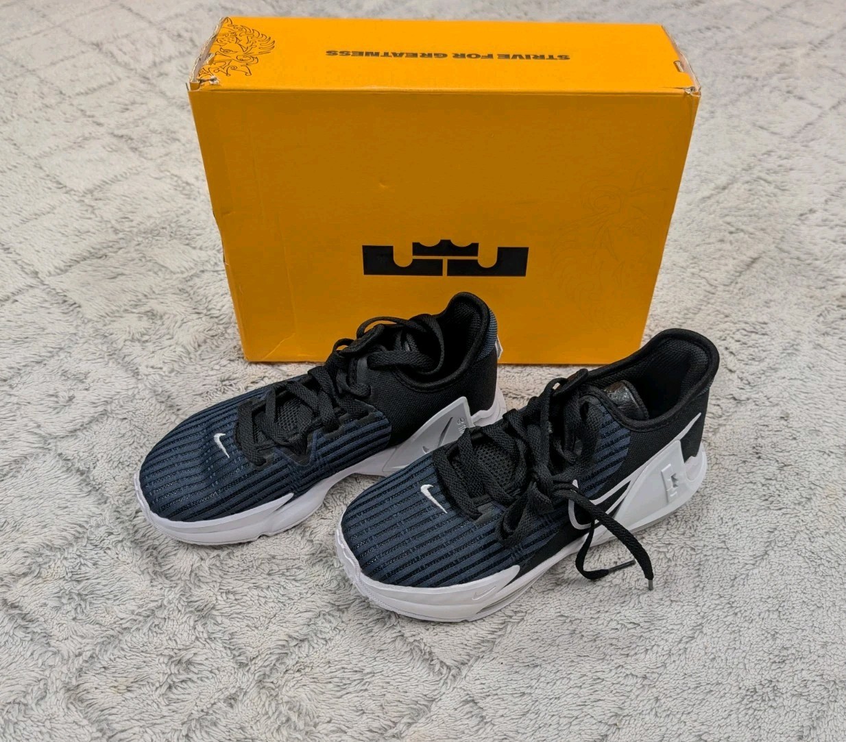 Nike Lebron Witness VI (GS) Black White Basketball Shoes Boys Size 4Y DD0423-002