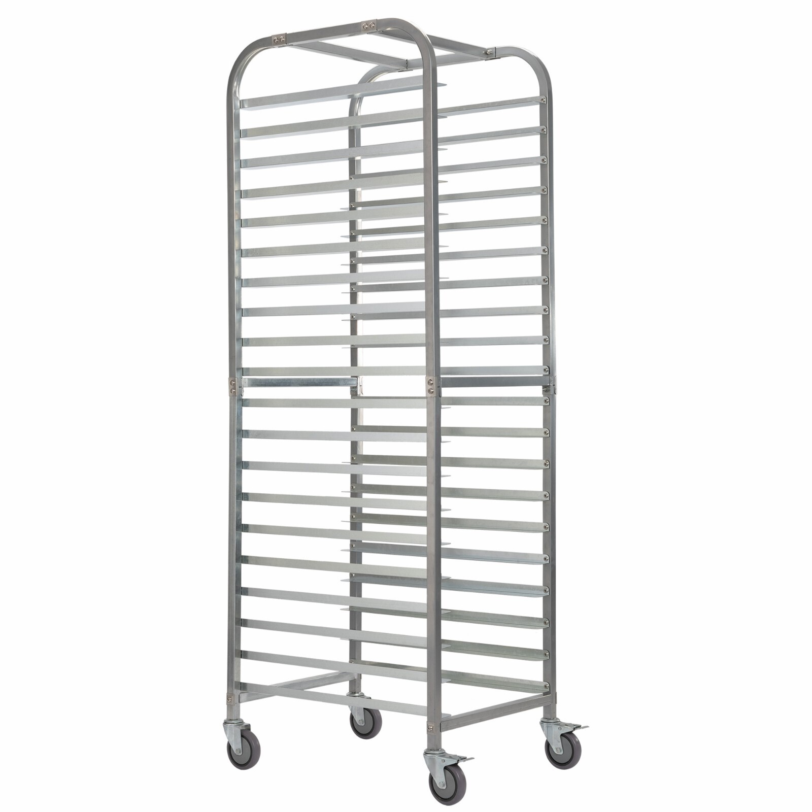 20-Tier Bun Rack Pan Bakery Galvanized Iron Pan Rack with 4 Wheels for Catering