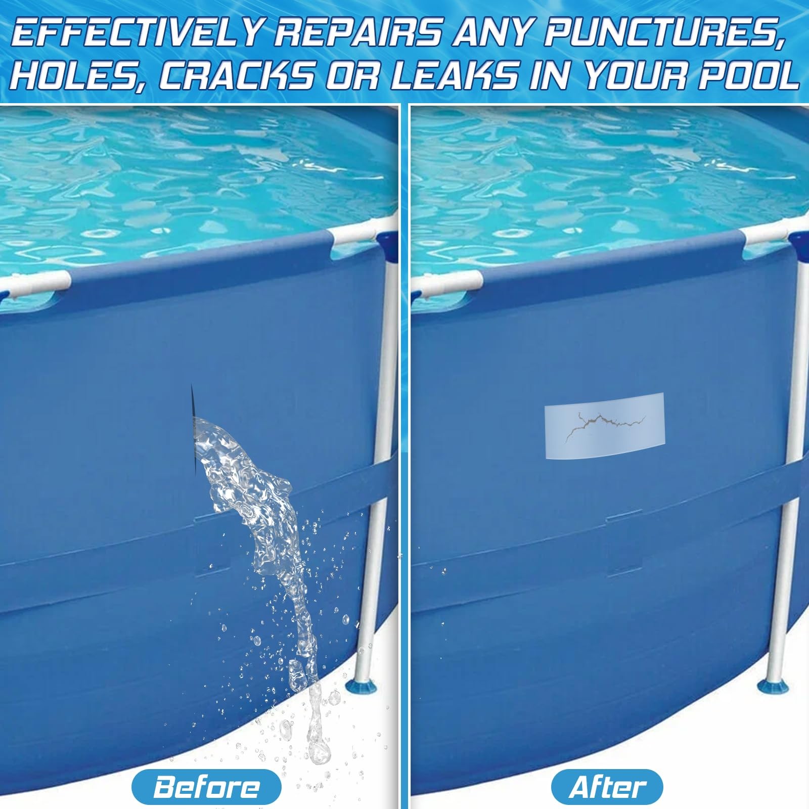 4 in x 7 ft Roll Air Mattress Patch Kit, Underwater Pool Liner Patch Kit for ...