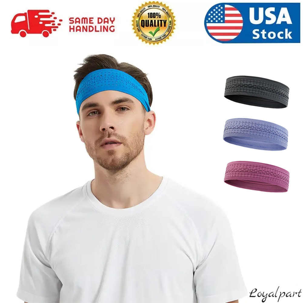 HEADBAND Thin Stretch Sports Yoga Gym Hair Band Wrap Sweatband Womens Mens New