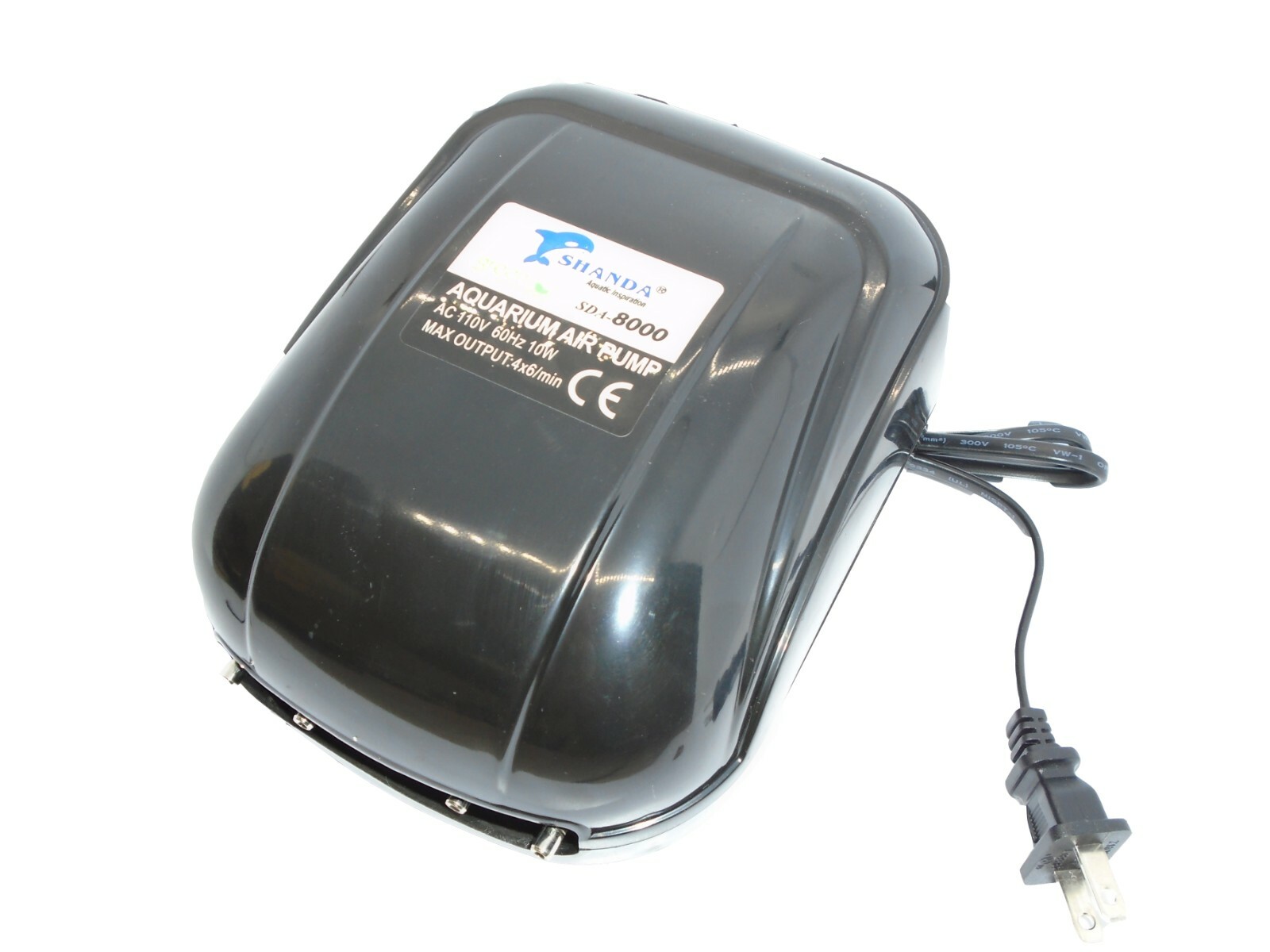 Air pump for Aquarium & Hydroponics,4 Outlets,380GPH,1440 L/H,10 Watt,Adjustable