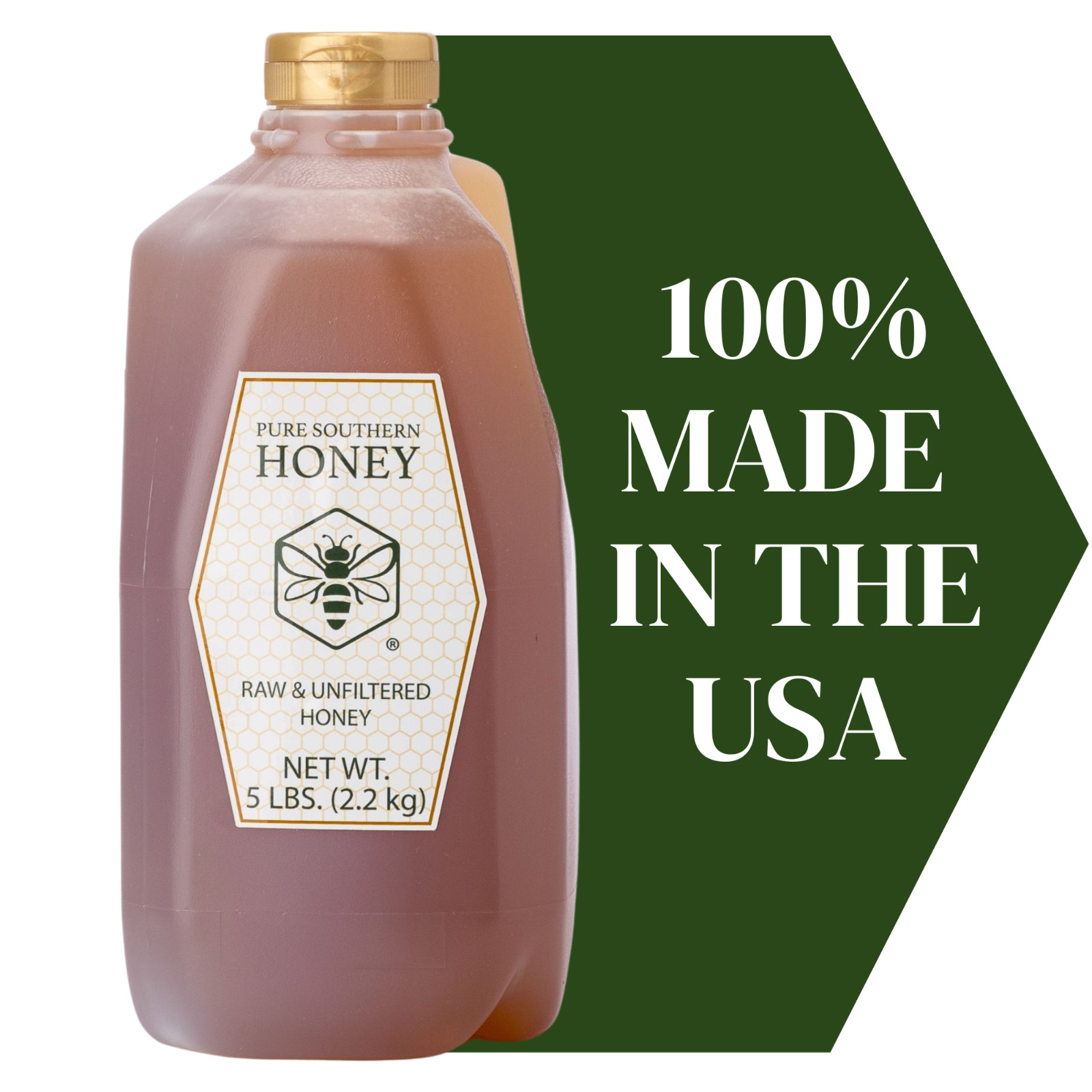 5 lbs. of 100% Raw, Unfiltered & Unheated Georgia Honey, New 2025 Crop
