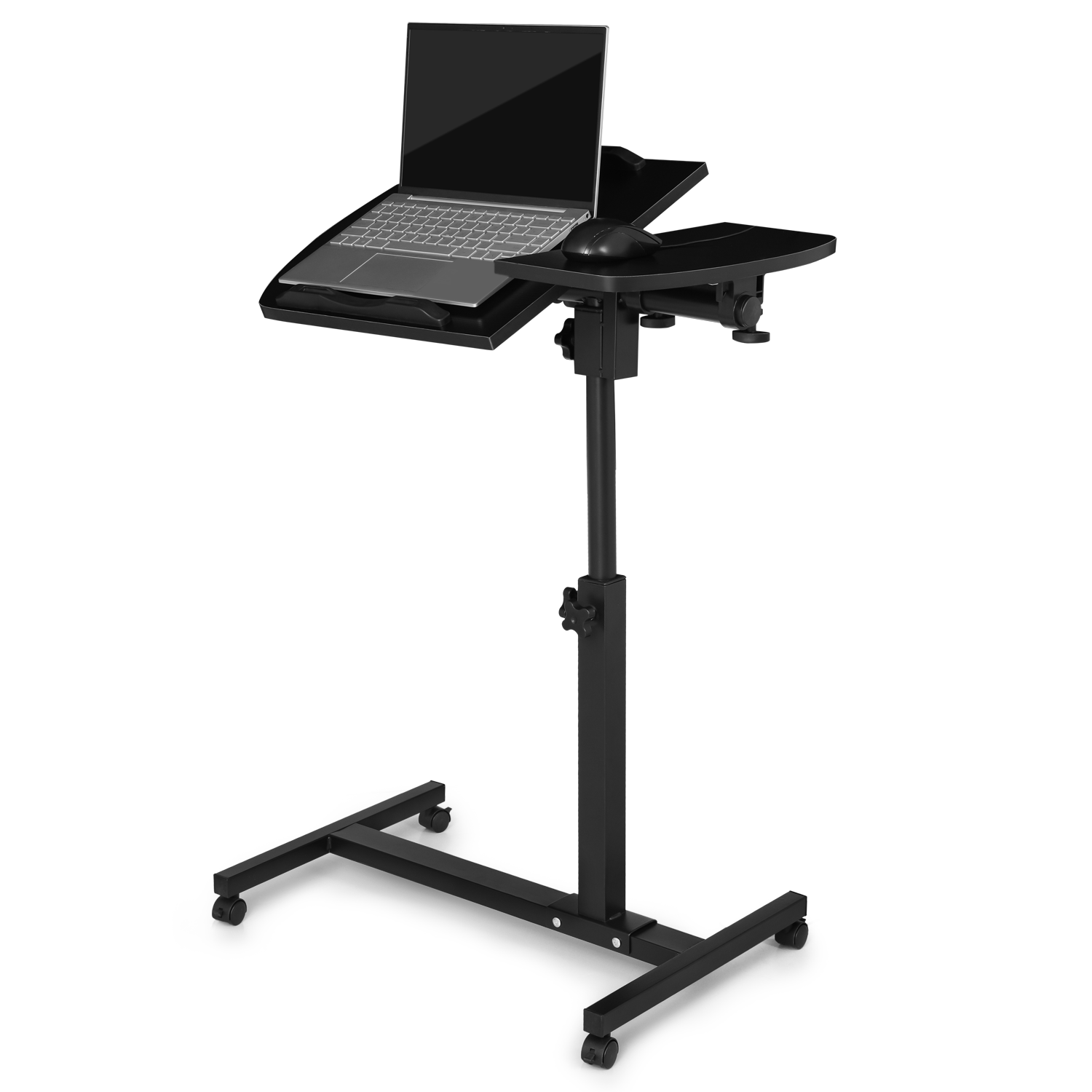 Rolling Swivel Laptop Desk [ADJUSTABLE HEIGHT & ANGLE] Table Portable Sofa Tray