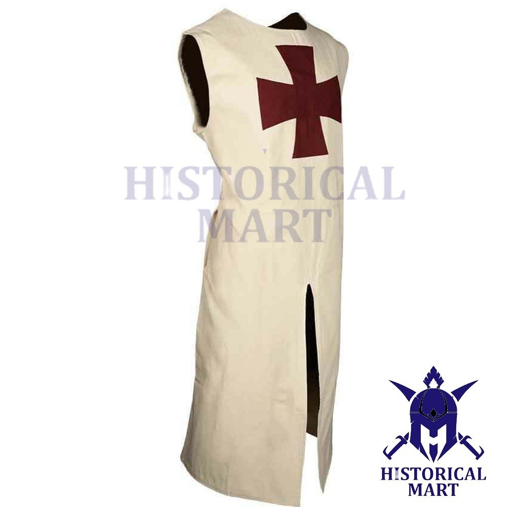 Medieval Templar Knight Tunic Surcoat Cloak Crusader Cross Costume Renaissance