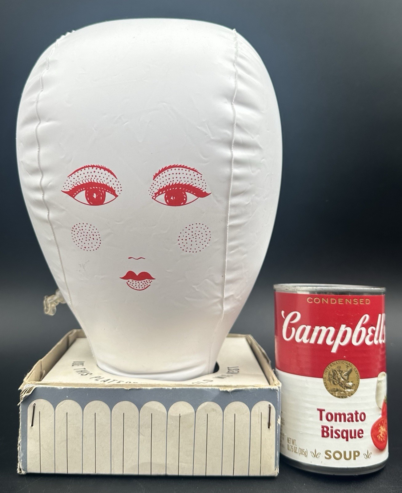 Vintage Inflatable Mannequin Woman Head Blow Up Wig Hat Rest Stand Dan Dee Japan