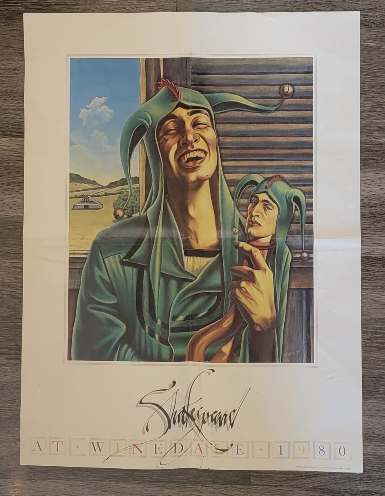 Rare 1980 SHAKESPEARE AT WINEDALE Event Poster ❦ Round Top Texas ❦ Stephen Durke