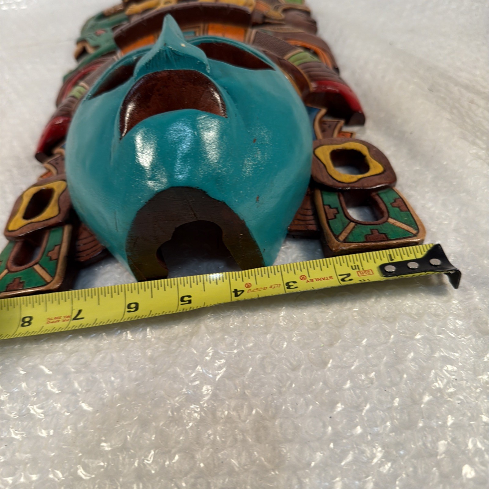 Hand-Carved Wooden Mayan Mask From Mexico