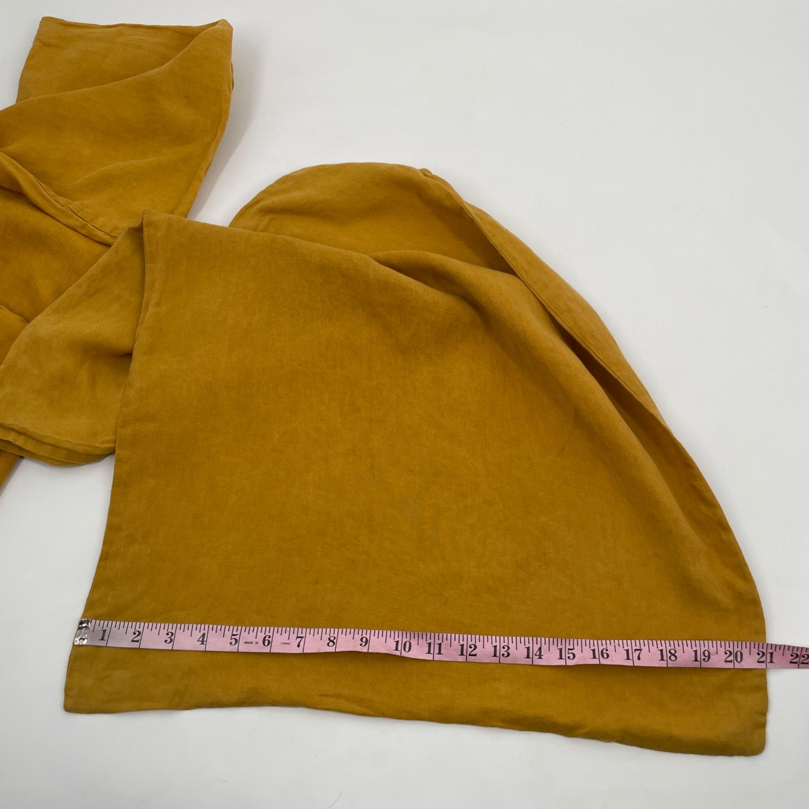 Set of 2 Bed Threads 100% Linen Mustard Yellow Pillowcase solid Queen standard