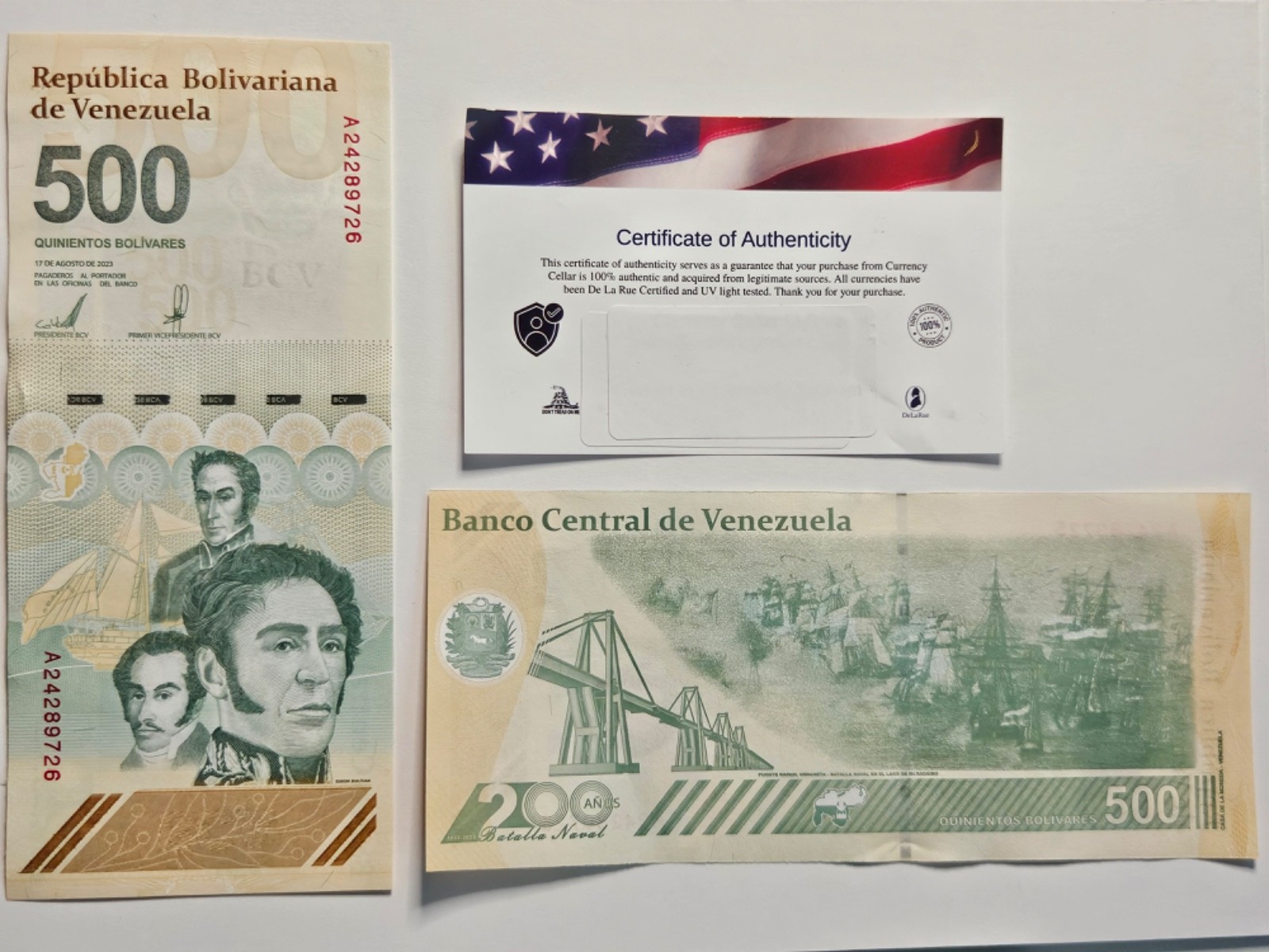 *2 x VENEZUELA 500 DIGITALES 2023 500 million bolivars USA SELLER bundle w/COA *