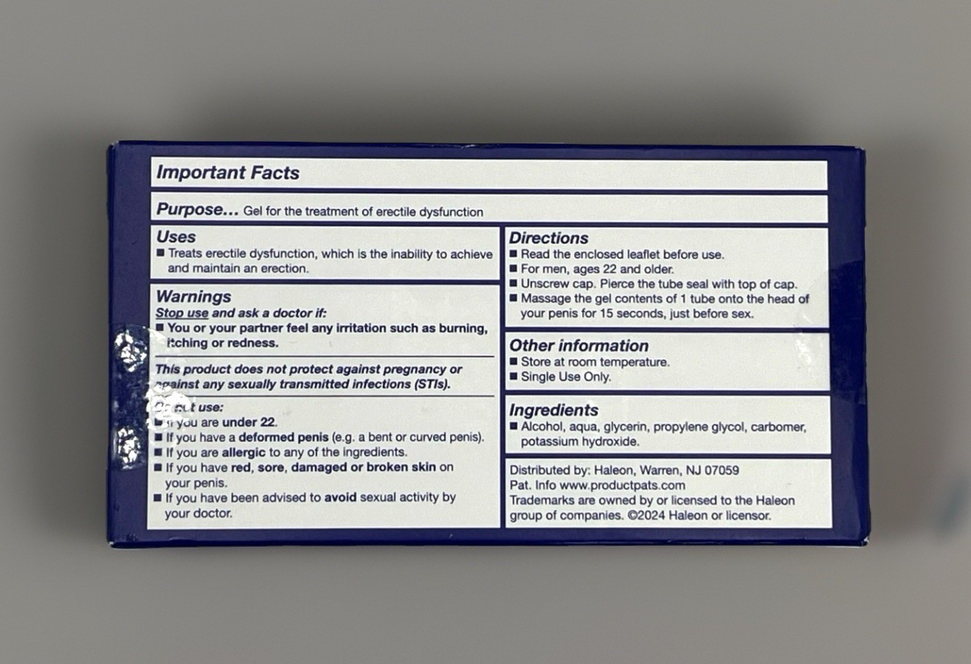 EROXON STIMGEL 4 Single Dose Tubes Erectile Dysfunction Fast Acting Gel