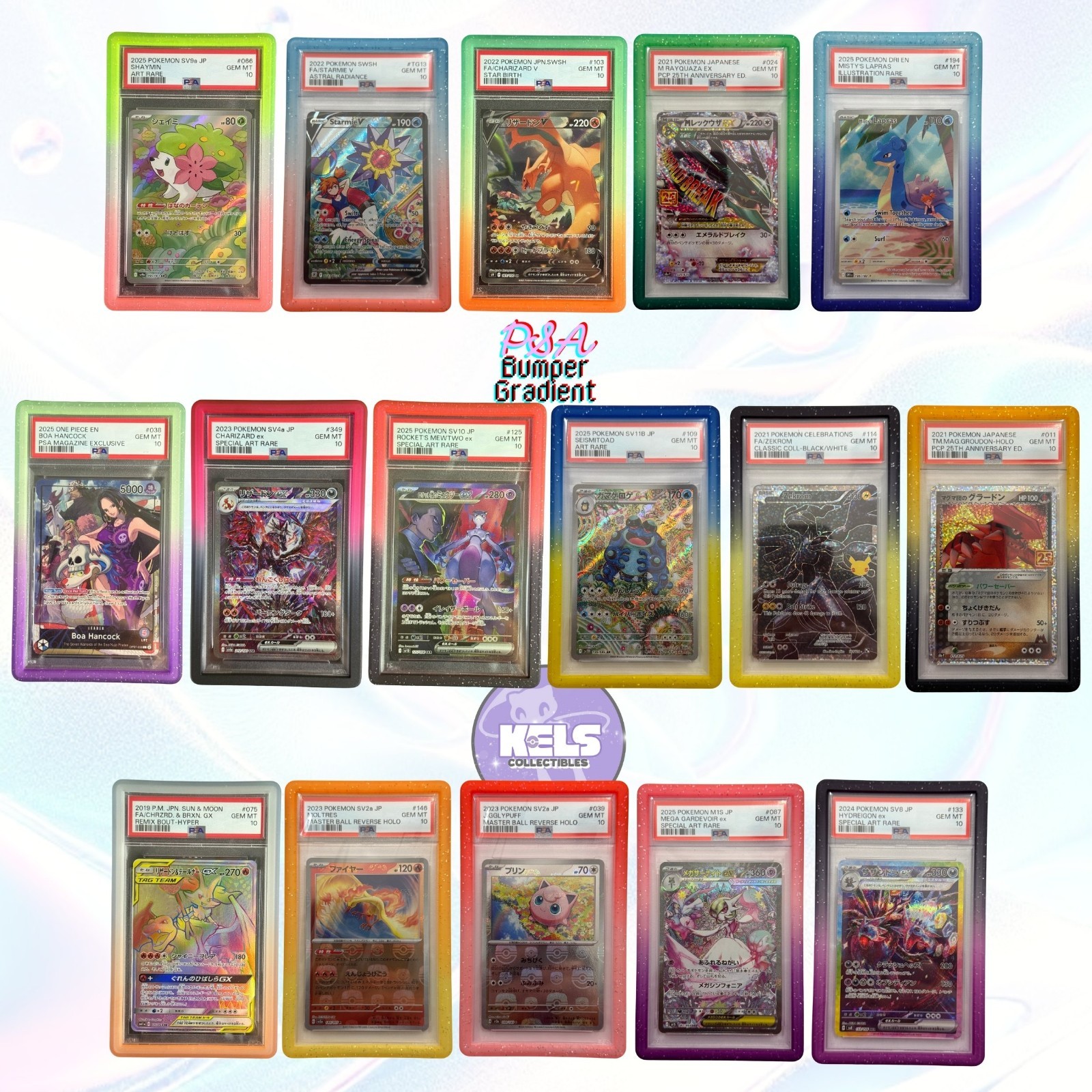 PSA Graded Card Gradient Bumper Guard 16 Styles Protector CASE PREMIUM Slab