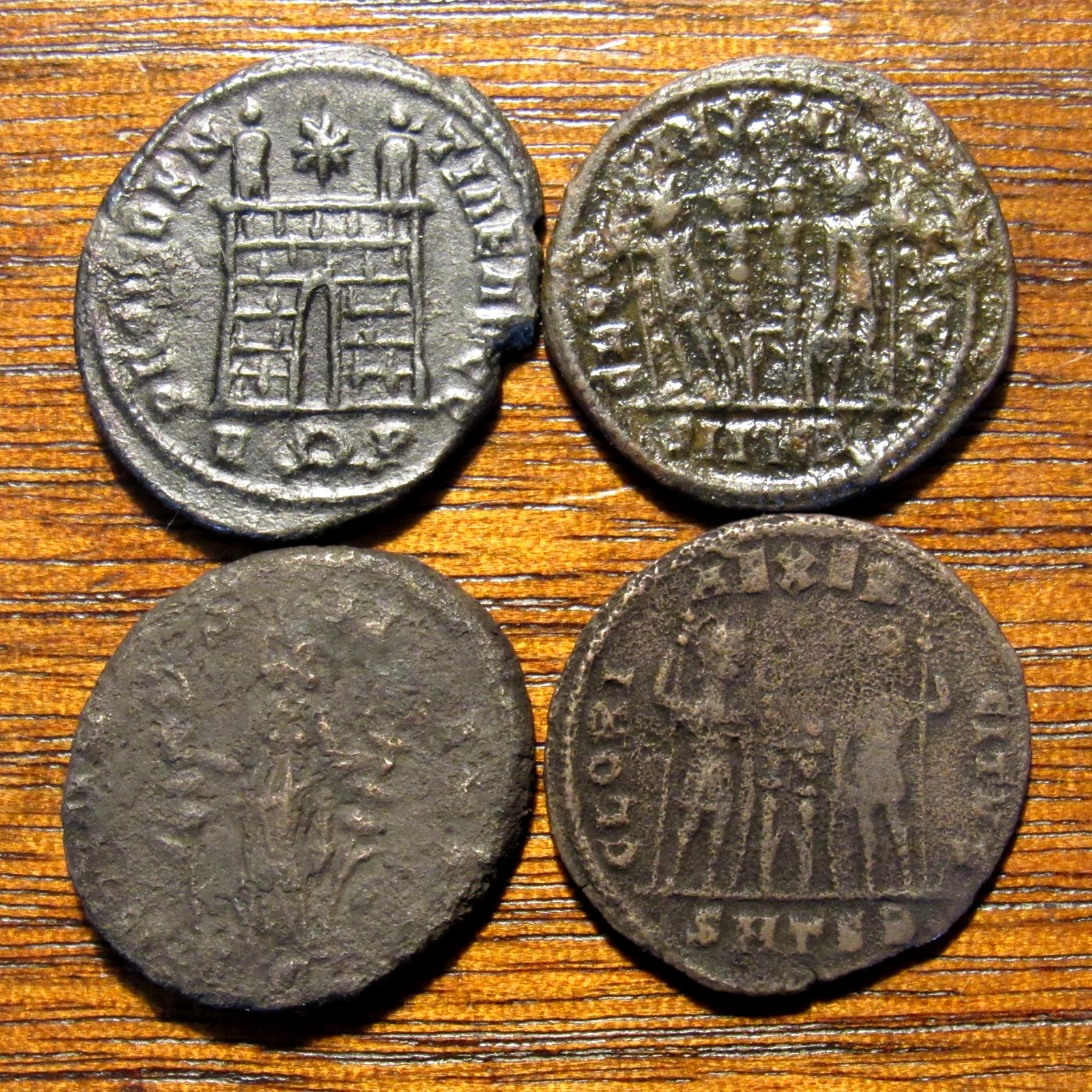 4 ANCIENT ROMAN COINS, 268-337 AD  ~  CLAUDIUS II & CONSTANTINE, NICE & ORIGINAL