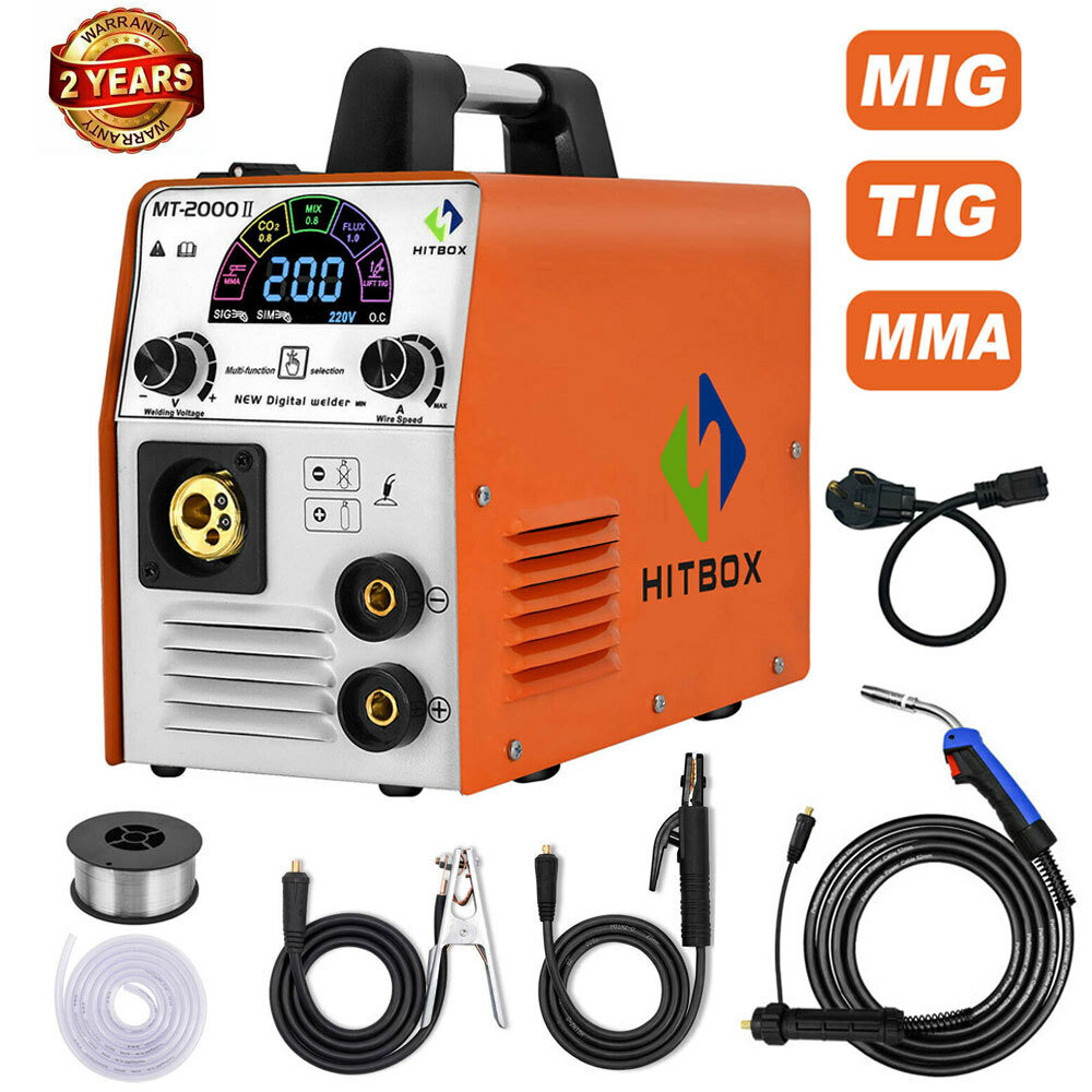 MIG Welder 4 in 1 200A 110V 220V DC Inverter Gasless Gas MIG TIG Welding Machine